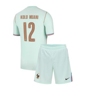 Frankreich Randal Kolo Muani #12 Auswärtstrikot Kinder WM 2026 Bestseller Fußballtrikot