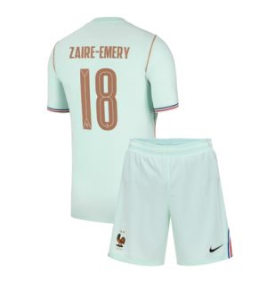 Frankreich Warren Zaire-Emery #18 Auswärtstrikot Kinder WM 2026 Bestseller Fußballtrikot 2