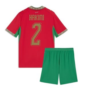 Marokko Achraf Hakimi #2 Heimtrikot Kinder WM 2026 Trikotsatz Kit