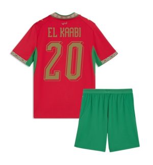 Marokko Ayoub El Kaabi #20 Heimtrikot Kinder WM 2026 Trikotsatz Kit