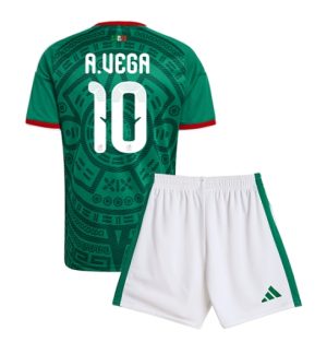 Mexiko Alexis Vega #10 Heimtrikot Kinder WM 2026 Fußballtrikots Trikotsatz