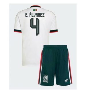 Mexiko Edson Alvarez #4 Auswärtstrikot Kinder WM 2026 Fußballtrikots Trikotsatz