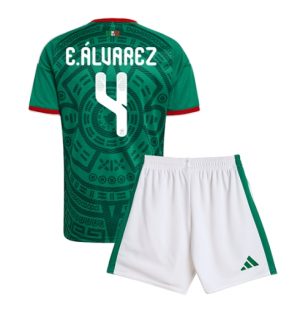 Mexiko Edson Alvarez #4 Heimtrikot Kinder WM 2026 Fußballtrikots Trikotsatz