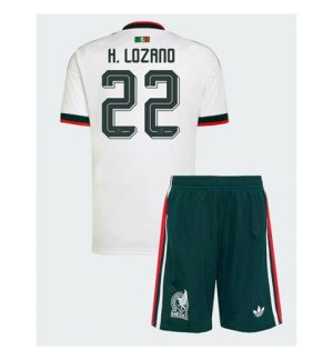 Mexiko Hirving Lozano #22 Auswärtstrikot Kinder WM 2026 Fußballtrikots Trikotsatz