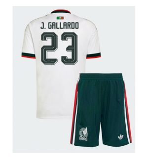 Mexiko Jesus Gallardo #23 Auswärtstrikot Kinder WM 2026 Fußballtrikots Trikotsatz