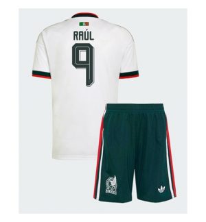 Mexiko Raul Jimenez #9 Auswärtstrikot Kinder WM 2026 Fußballtrikots Trikotsatz