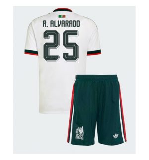 Mexiko Roberto Alvarado #25 Auswärtstrikot Kinder WM 2026 Fußballtrikots Trikotsatz