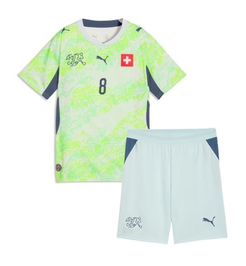 Schweiz Remo Freuler #8 Auswärtstrikot Kinder WM 2026 Fußballtrikots Set 3 Schweiz Remo Freuler #8 Auswärtstrikot Kinder WM 2026 Fußballtrikots Set 3
