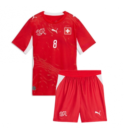 Schweiz Remo Freuler #8 Heimtrikot Kinder WM 2026 Fußballtrikots Set 3 Schweiz Remo Freuler #8 Heimtrikot Kinder WM 2026 Fußballtrikots Set 3