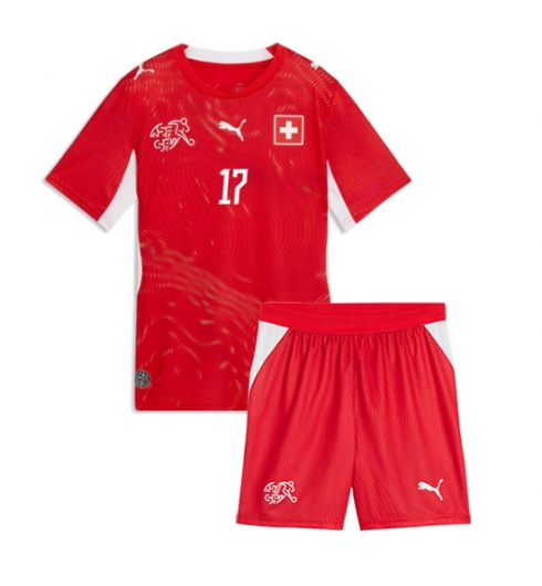 Schweiz Ruben Vargas #17 Heimtrikot Kinder WM 2026 Fußballtrikots Set 3 Schweiz Ruben Vargas #17 Heimtrikot Kinder WM 2026 Fußballtrikots Set 3