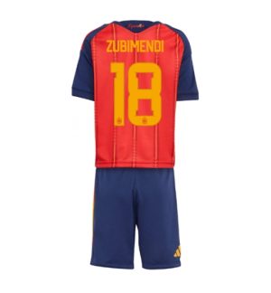 Spanien Martin Zubimendi #18 Heimtrikot Kinder WM 2026 Neueste Fußballtrikots