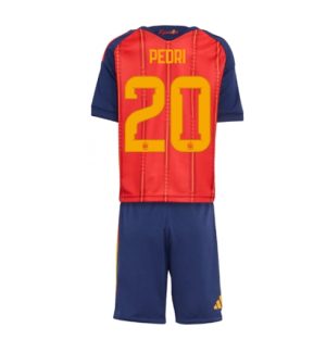 Spanien Pedri Gonzalez #20 Heimtrikot Kinder WM 2026 Neueste Fußballtrikots