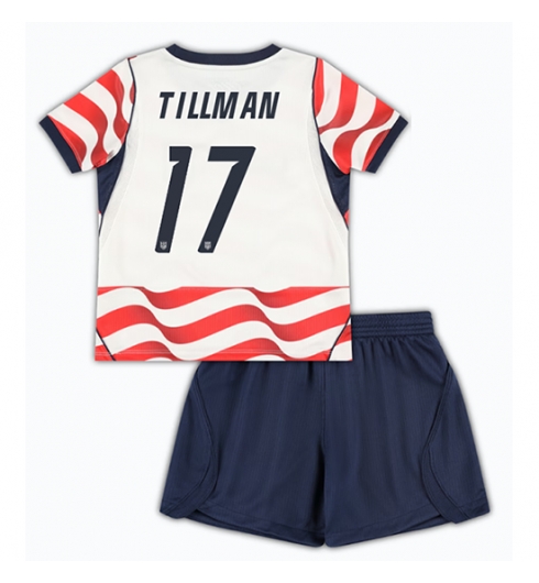 Vereinigte Staaten Malik Tillman #17 Heimtrikot für Kinder WM 2026 Fußball trikotsatz